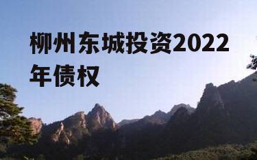 柳州东城投资2022年债权